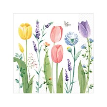 Amscan Tulip Garden Dinner Napkin, Multicolor, 16/Set, 2 Sets/Pack (522495)