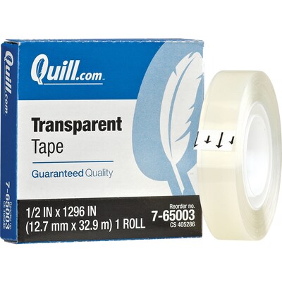 Quill Brand® Transparent Tape,  1/2 x 36 yds., 4 Rolls (CD7650034)