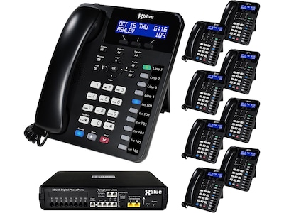 XBLUE X16 Plus 6-Line Corded Conference Telephone System Bundle, Black (X16plus-XD10-4x9)