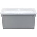 Iris Plastic File Box with Split Lid, Letter Size, Gray, 4/Pack (500167)