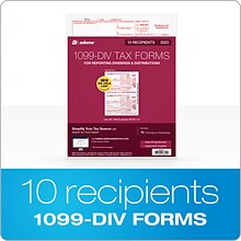 Adams 2023 1099-DIV Tax Forms, 5-Part, 10/Pack (STAX5DV-23)