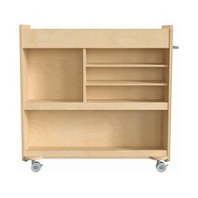 Flash Furniture Bright Beginnings Mobile 9-Section Storage Cart, 31.75H x 33W x 15.75D, Natural B