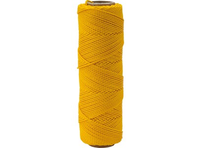 Mutual Industries Nylon Braided Mason Twine, 0.06 x 250 ft., Glo Yellow, Dozen (14662-138-250)