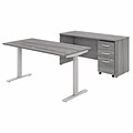 Bush Business Furniture Studio C 60W Electric Height Adjustable Desk, Credenza, Mobile File Cabinet