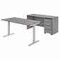 Bush Business Furniture Studio C 60"W Electric Height Adjustable Desk, Credenza, Mobile File Cabinet, Platinum Gray (STC017PGSU)