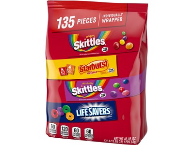 Skittles, Starburst, and Life Savers Bulk Party Pack, Assorted Flavors, 45.85 oz. (459752)