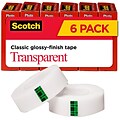 Scotch Transparent Tape, 3/4 x 27.77 yds., 6 Rolls (600K6)