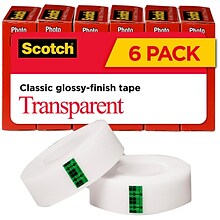 Scotch Transparent Tape, 3/4 x 27.77 yds., 6 Rolls (600K6)