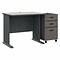 Bush Business Furniture Cubix 36W Desk with Mobile File Cabinet, Slate/White Spectrum (SRA024SLSU)