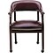 Boss Office Products Captains Guest Armchair; With Casters, Burgundy