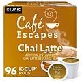 Cafe Escapes Chai Latte Coffee, Keurig® K-Cup® Pods, Light Roast, 96/Carton (10099555068051)