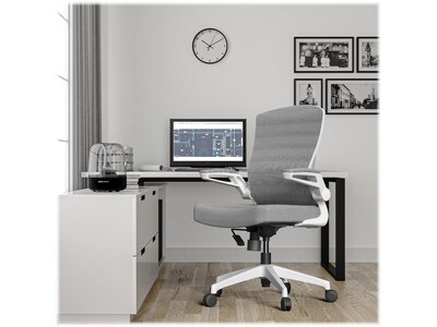 RAYNOR GROUP ION Fabric Task Chair, Gray/White (ION-WH-GRY)