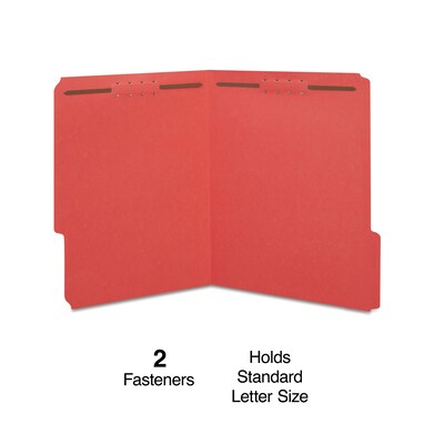 Staples® Reinforced Classification Folders, 2 Expansion, Letter Size, Red, 50/Box (TR18345)