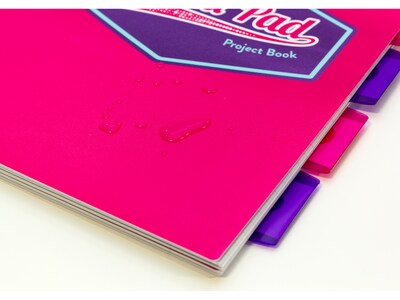 Pukka Pad Vision 5-Subject Notebooks, 8.5 x 11, Ruled, 100 Sheets, Deep Pink, 3/Pack (8866(PK)-VIS