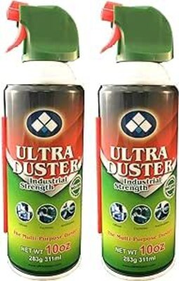 Ultra Duster Industrial Strength Compressed Air Duster Cleaner 10 oz., 2/Pack