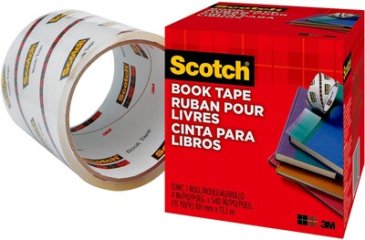 Scotch® Book Transparent Tape,  4" x 15 yds. (845-400)