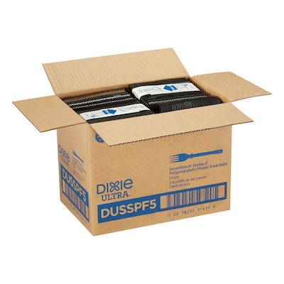 Dixie Ultra SmartStock Series-T Polypropylene Fork Set, Black, 960/Carton (DUSSPF5)