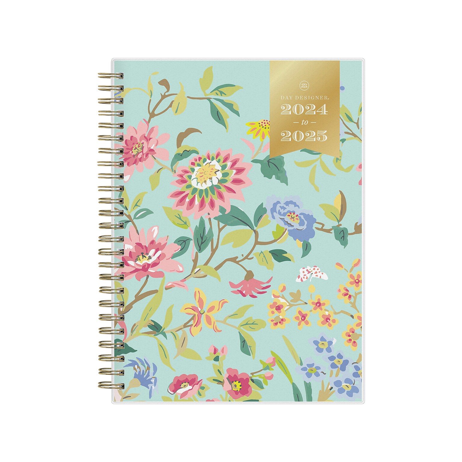 2024-2025 Blue Sky Day Designer Climbing Floral Mint 5.88 x 8.63 Academic Weekly & Monthly Planner, Plastic Cover