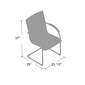 Boss Chrome Frame, Grey Vinyl Side Chair, 2 Pack (B9536GY2)