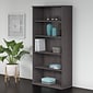 Bush Business Furniture Studio C 72.8"H 5-Shelf Bookcase with Adjustable Shelves, Storm Gray Laminate (SCB136SG)