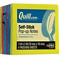 Quill Brand® Self-Stick Pop-Up Notes, 3 x 3, Mega Colors, 100 Sheets/Pad, 6 Pads/Pack (733P6UC)