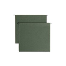 Smead Box Bottom Hanging File Folders, 3 Expansion, Letter Size, Standard Green, 25/Box (64279)