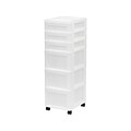 Iris 6-Drawer Standalone Cart, White/Translucent White (585008)