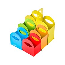 hand2mind 6-Compartment Plastic Desk Organizer, Multicolor (94495)