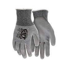 MCR Safety Cut Pro Hypermax Fiber/Polyurethane Work Gloves, Small, A2 Cut Level, Salt-and-Pepper/Gra