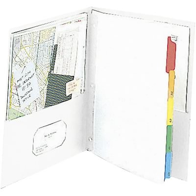 Quill Brand® 2-Pocket Folders With Fasteners White, 25/Box (712810)