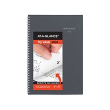 2024 AT-A-GLANCE DayMinder 5 x 8 Weekly & Monthly Planner, Gray (GC200-07-24)