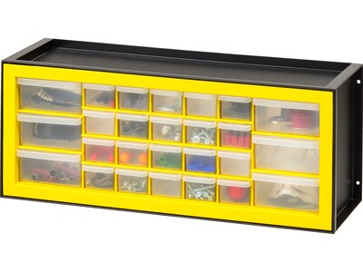 Iris 26-Drawer Desktop Storage Cabinet, Black/Yellow (500175)