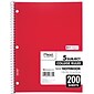 Mead 5-Subject Notebook, 8.5" x 11", College Ruled, 200 Sheets, Assorted Colors, Each (06780)