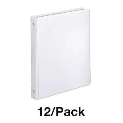 Quill Brand® Standard 1 3 Ring Non View Binder, White, 12/Pack