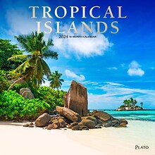 2024 Plato Tropical Islands 12 x 24 Monthly Wall Calendar (9781975466343)