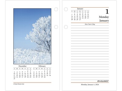 2024 AT-A-GLANCE 6 x 3.5 Photographic Loose-Leaf Desk Calendar Refill, Multicolor (E417-50-24)