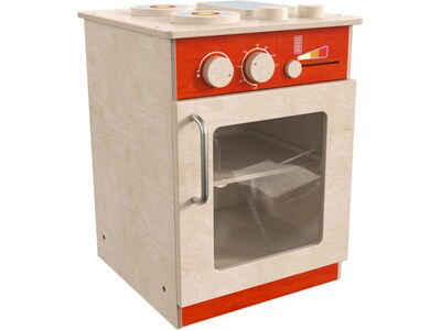 Flash Furniture Bright Beginnings Children's Kitchen Stove with Integrated Storage, Brown/Red (MK-ME03522-GG)