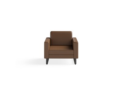 Safco Mirella Vinyl Lounge Chair, Cognac/Black (1732MRL2BLKCOG)