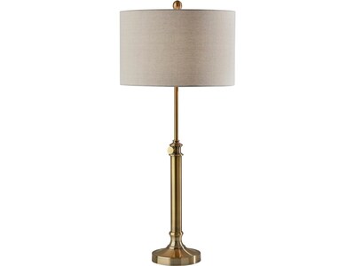 Simplee Adesso Barton Incandescent Table Lamp, Antique Brass/Oatmeal (SL1165-21)