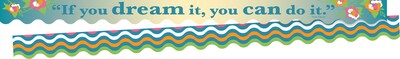 Barker Creek Splash of Color You Can Do It Dbl-Sided Scalloped Edge Border, 39 x 2.25, 13/Pack