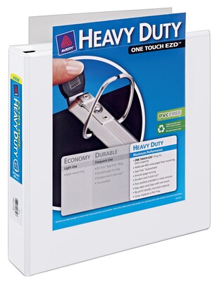 Avery Extra-Wide Heavy Duty 1 1/2 3-Ring View Binders, D-Ring, White (01319)