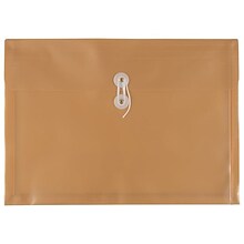 JAM PAPER Plastic Envelopes with Button & String Tie Closure, Legal Booklet, 9 3/4 x 14 1/2, Gold, 1
