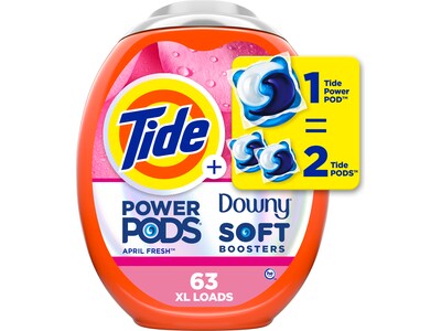 Tide Power PODS Downy HE Laundry Detergent Capsule, April Fresh, 98 Oz., 63/Pack (11807)