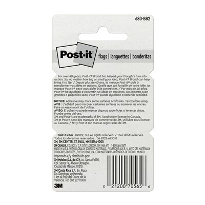 Post-it® Flags, 1" Wide, Light Blue, 100 Flags/Pack (680-BB2)
