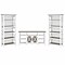 Bush Furniture Key West Tall TV Stand with Set of Two Bookcases, Shiplap Gray/Pure White, Screens up