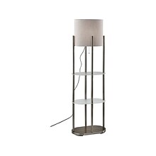 Adesso Norman 60.5 Brushed Steel Floor Lamp with Cylindrical Shade (1518-22)