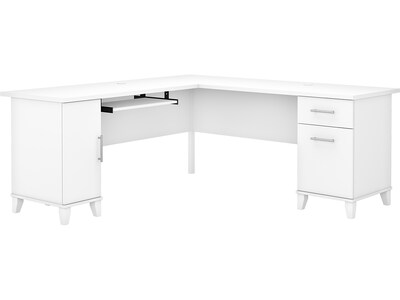 Bush Furniture Somerset 72W L Shaped Desk with Storage, White (WC81910K)