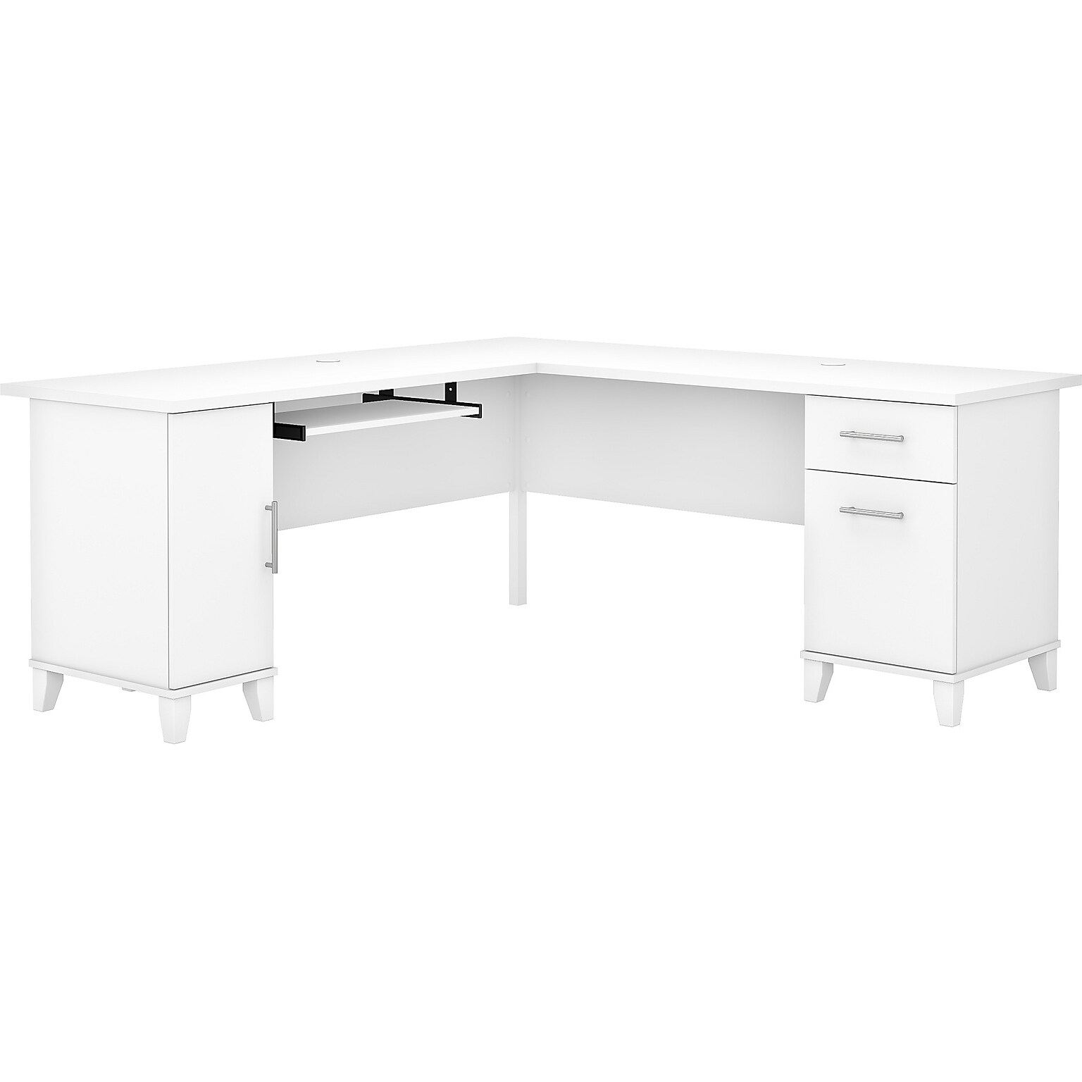 Bush Furniture Somerset 72W L Shaped Desk with Storage, White (WC81910K)