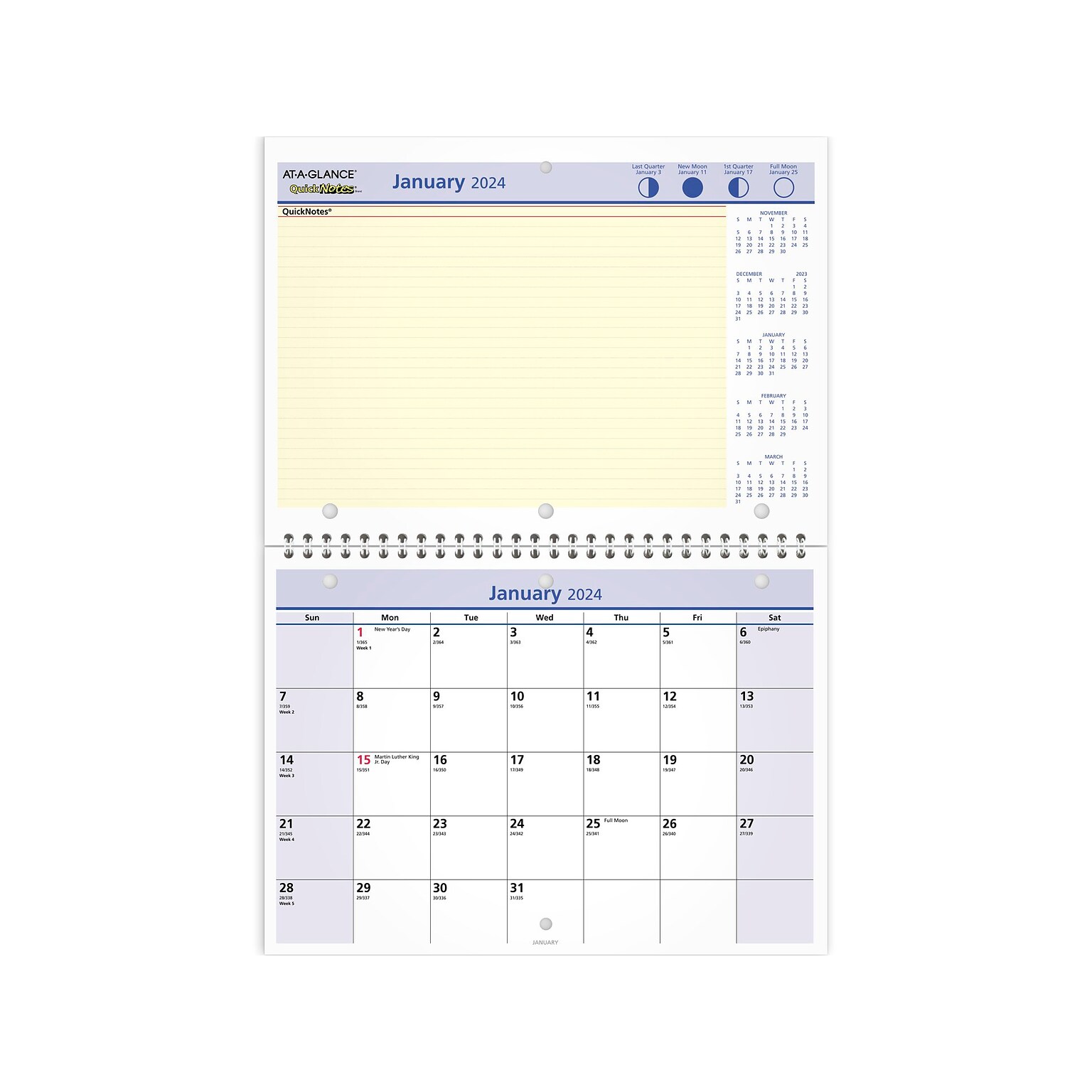 2024 AT-A-GLANCE QuickNotes 11 x 8 Monthly Wall Calendar (PM50-28-24)