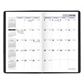 2024-2025 AT-A-GLANCE DayMinder 3.5 x 6 Academic Monthly Planner, Faux Leather Cover, Black (AY53-